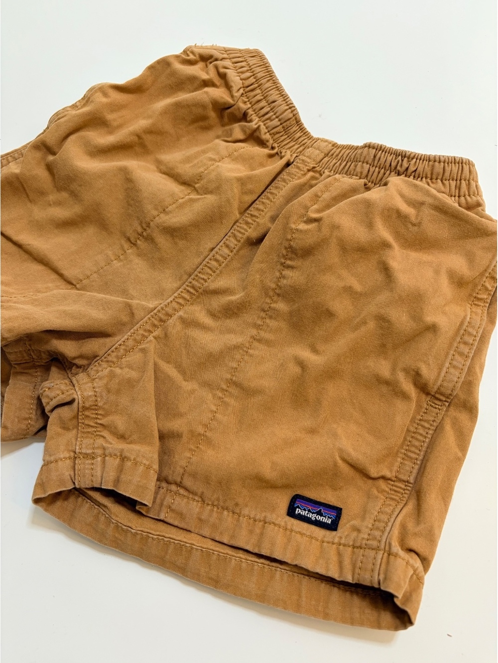 Patagonia Baby Canvas Shorts Tan Brown Size 2T Organic Cotton Utility Outdoor
